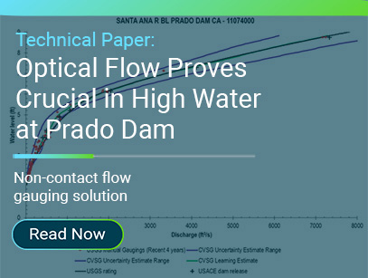 water discharge data non-contact flow gauging prado dam